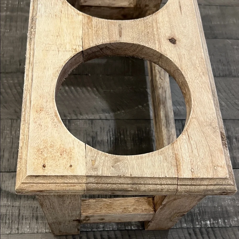 Stainless Steel Pet Feeding Bowls with Wooden Stand
